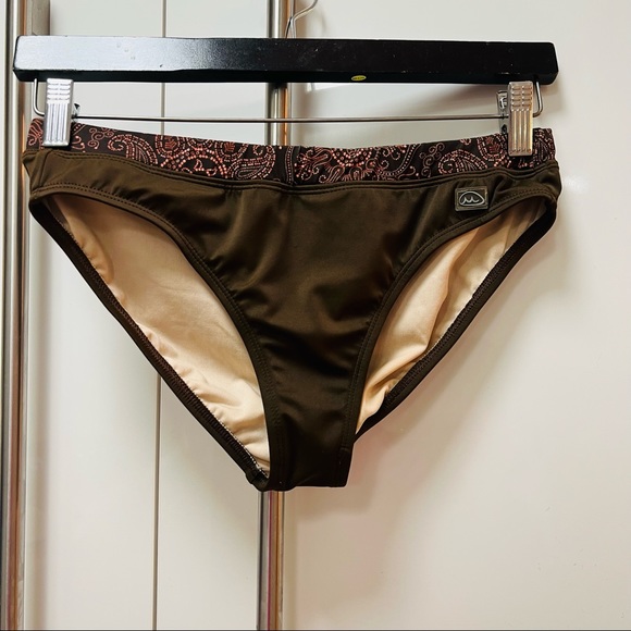 NWOT MELIKA Bikini Bottom Brown Pink Size Small - Picture 2 of 9